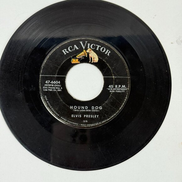 Vintage Elvis Presley 45 RPM Lot Hound Dog & Too Much RCA Victor Singles 1950s R - Picture 2 of 6